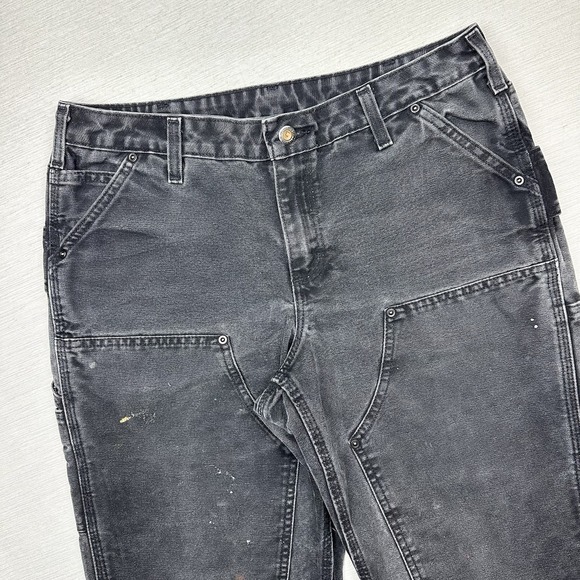 Vtg Y2K Carhartt Double Knee Carpenter Pants Womens 8 Relaxed Fit Black 32x29.5 - Picture 5 of 16